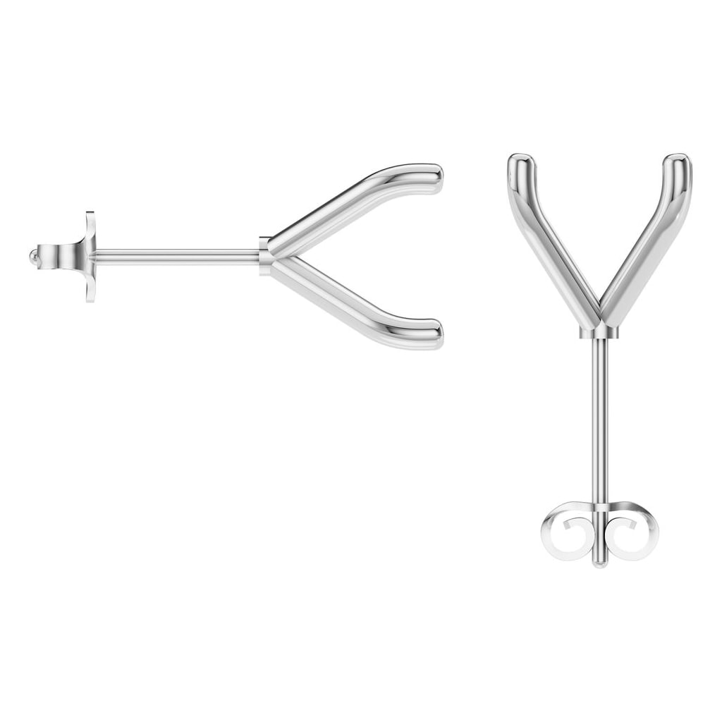 EA-2998 White Gold Earrings UNSET - BACK