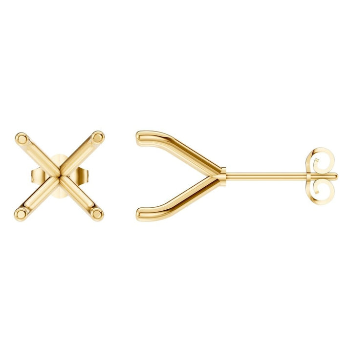 Solitaire Stud Earrings Mounting - Round 10.25mm