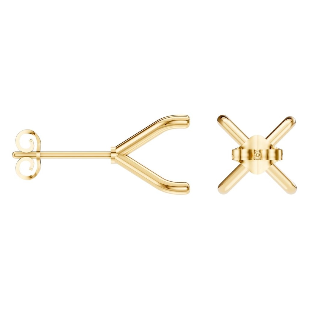 EA-2998 Yellow Gold Earrings UNSET - ANGLE