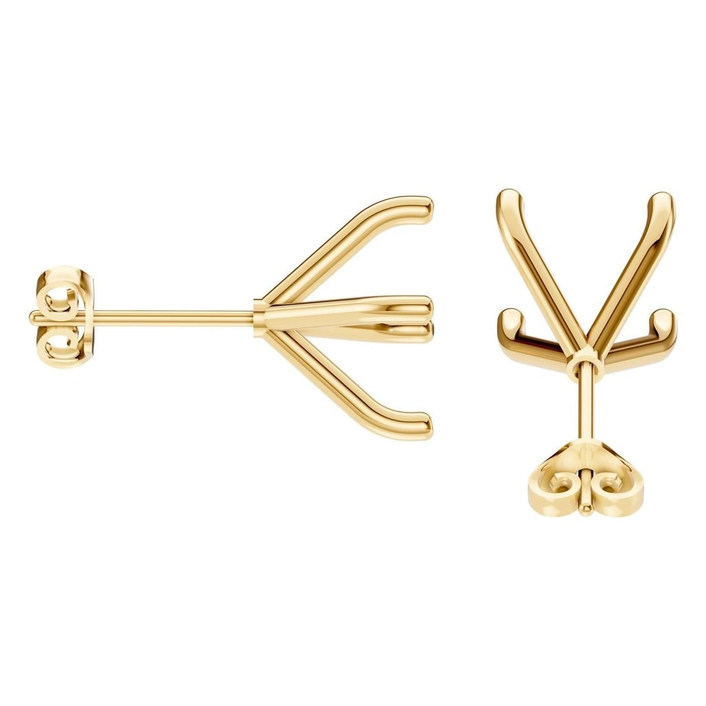 EA-2998 Yellow Gold Earrings UNSET - Side View