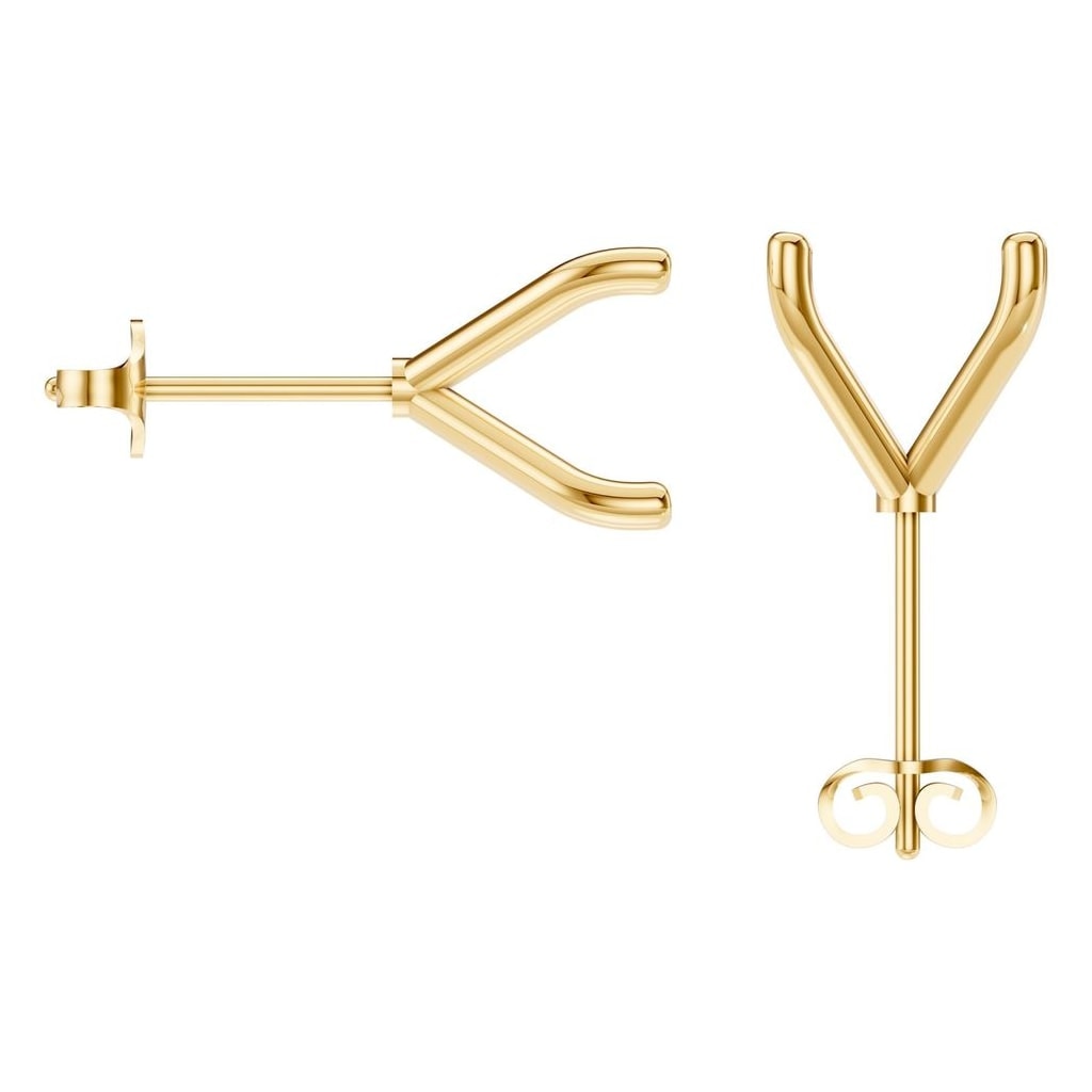 EA-2998 Yellow Gold Earrings UNSET - BACK