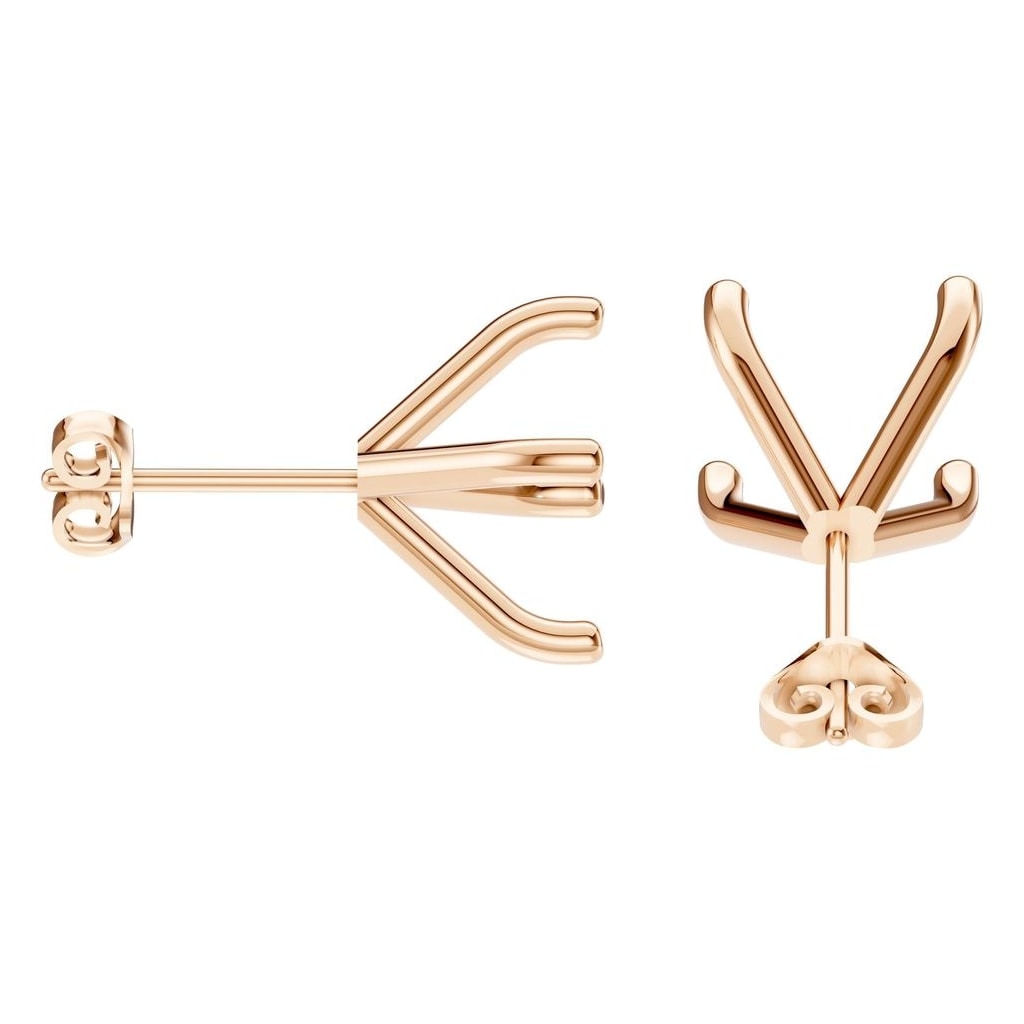 EA-2998 Rose Gold Earrings UNSET - Side View
