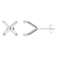 EA-2998 White Gold Earrings UNSET - Main View