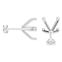 EA-2998 White Gold Earrings UNSET - Side View