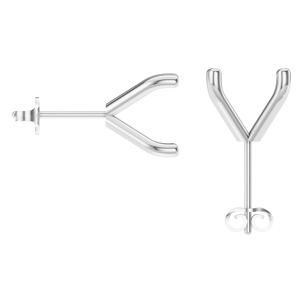 EA-2998 White Gold Earrings UNSET - BACK