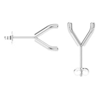 EA-2998 White Gold Earrings UNSET - BACK