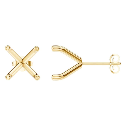 EA-2998 Yellow Gold Earrings UNSET - Main View