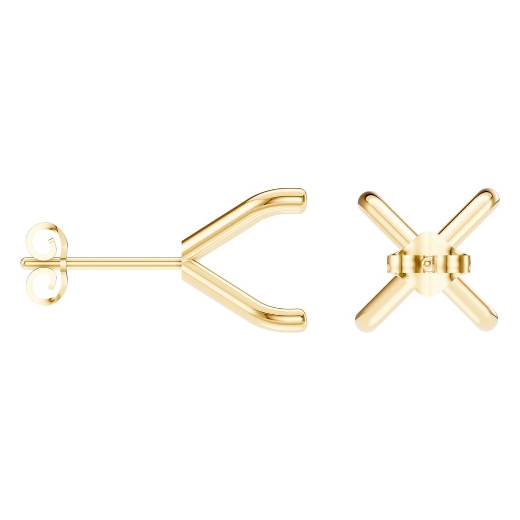 EA-2998 Yellow Gold Earrings UNSET - ANGLE