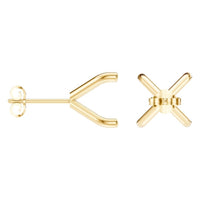 EA-2998 Yellow Gold Earrings UNSET - ANGLE