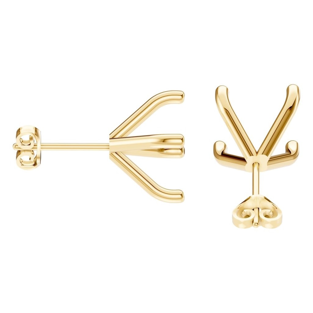 EA-2998 Yellow Gold Earrings UNSET - Side View