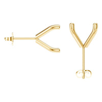 EA-2998 Yellow Gold Earrings UNSET - BACK