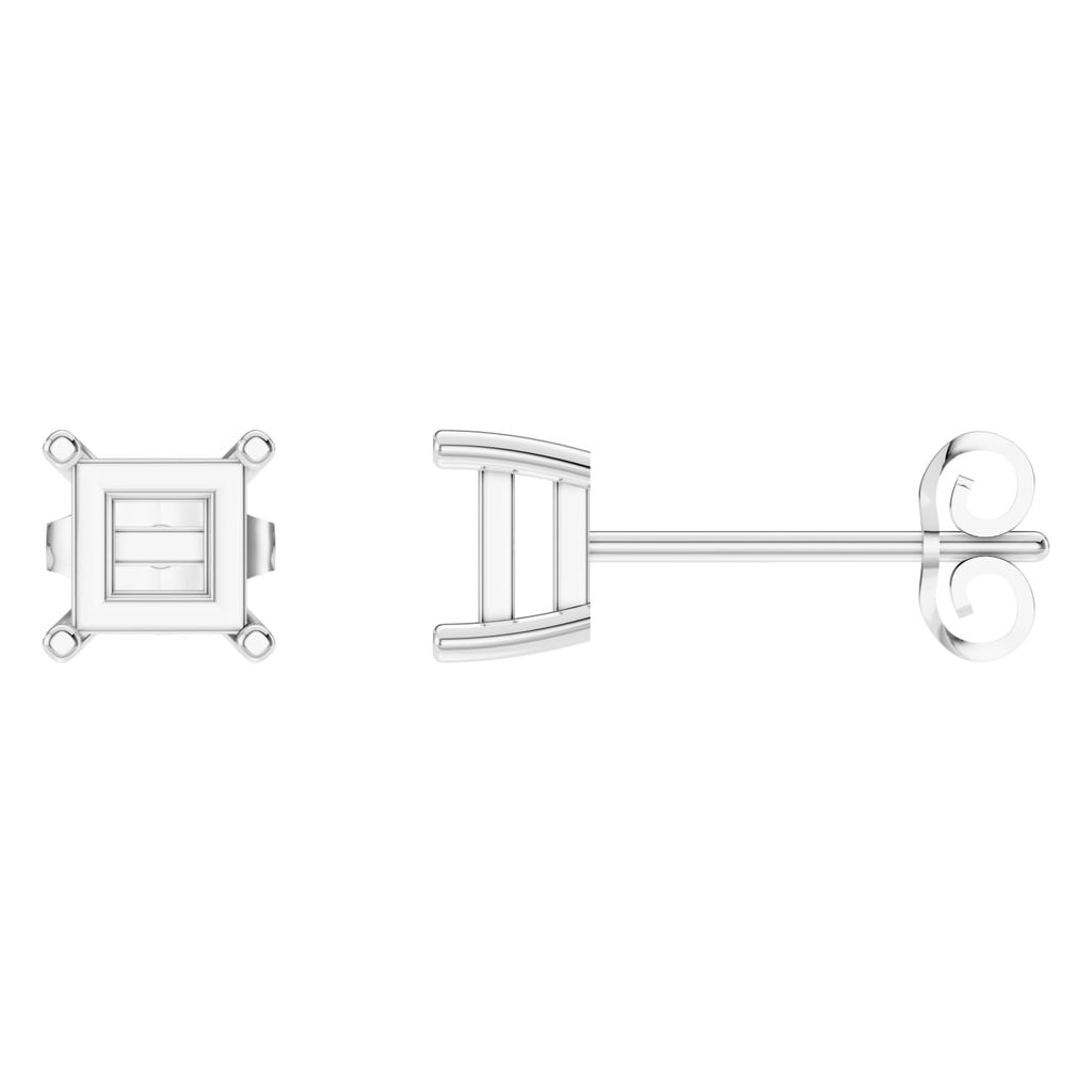 EA-3278 White Gold Earrings UNSET - Main View