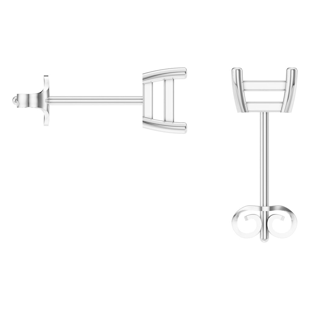 EA-3278 White Gold Earrings UNSET - BACK