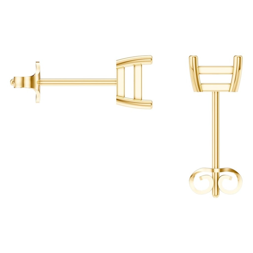 EA-3278 Yellow Gold Earrings UNSET - BACK