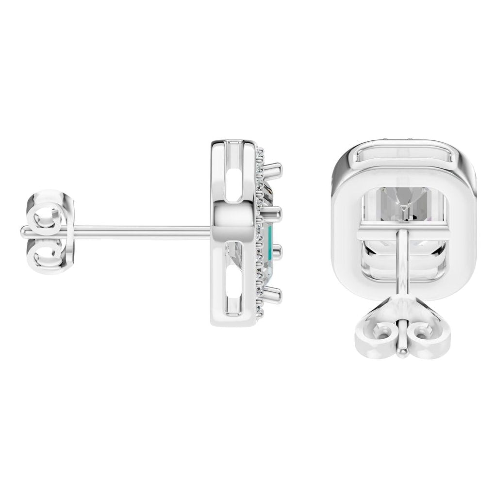 EA-3305 White Gold Earrings SET - Side View