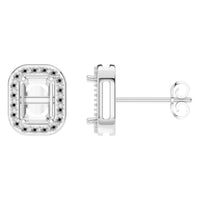 EA-3305 White Gold Earrings UNSET - Main View