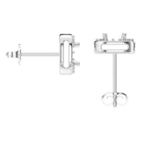 EA-3305 White Gold Earrings UNSET - BACK