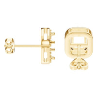 EA-3305 Yellow Gold Earrings UNSET - Side View