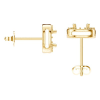 EA-3305 Yellow Gold Earrings UNSET - BACK