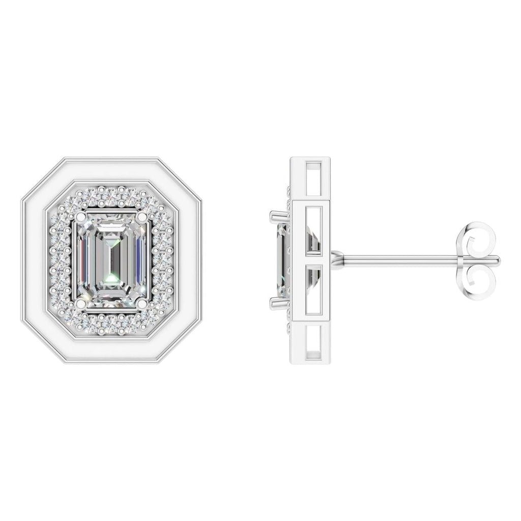 EA-3350 White Gold Earrings SET - Main View