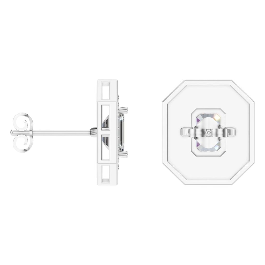 EA-3350 White Gold Earrings SET - ANGLE