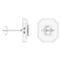 EA-3350 White Gold Earrings SET - ANGLE