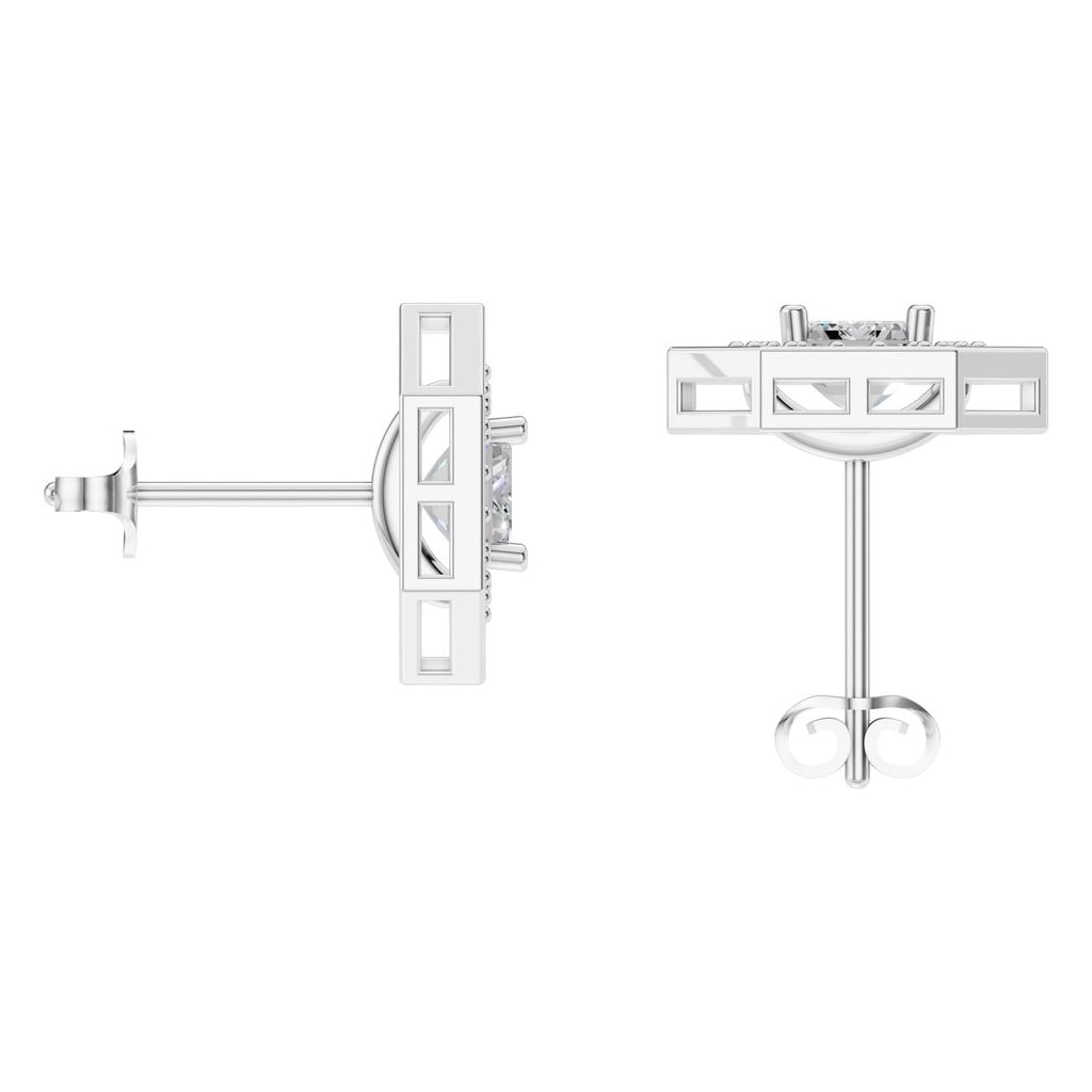 EA-3350 White Gold Earrings SET - BACK