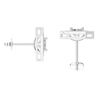 EA-3350 White Gold Earrings SET - BACK