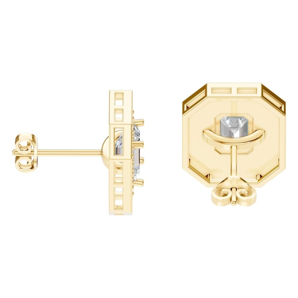 EA-3350 Yellow Gold Earrings SET - Side View