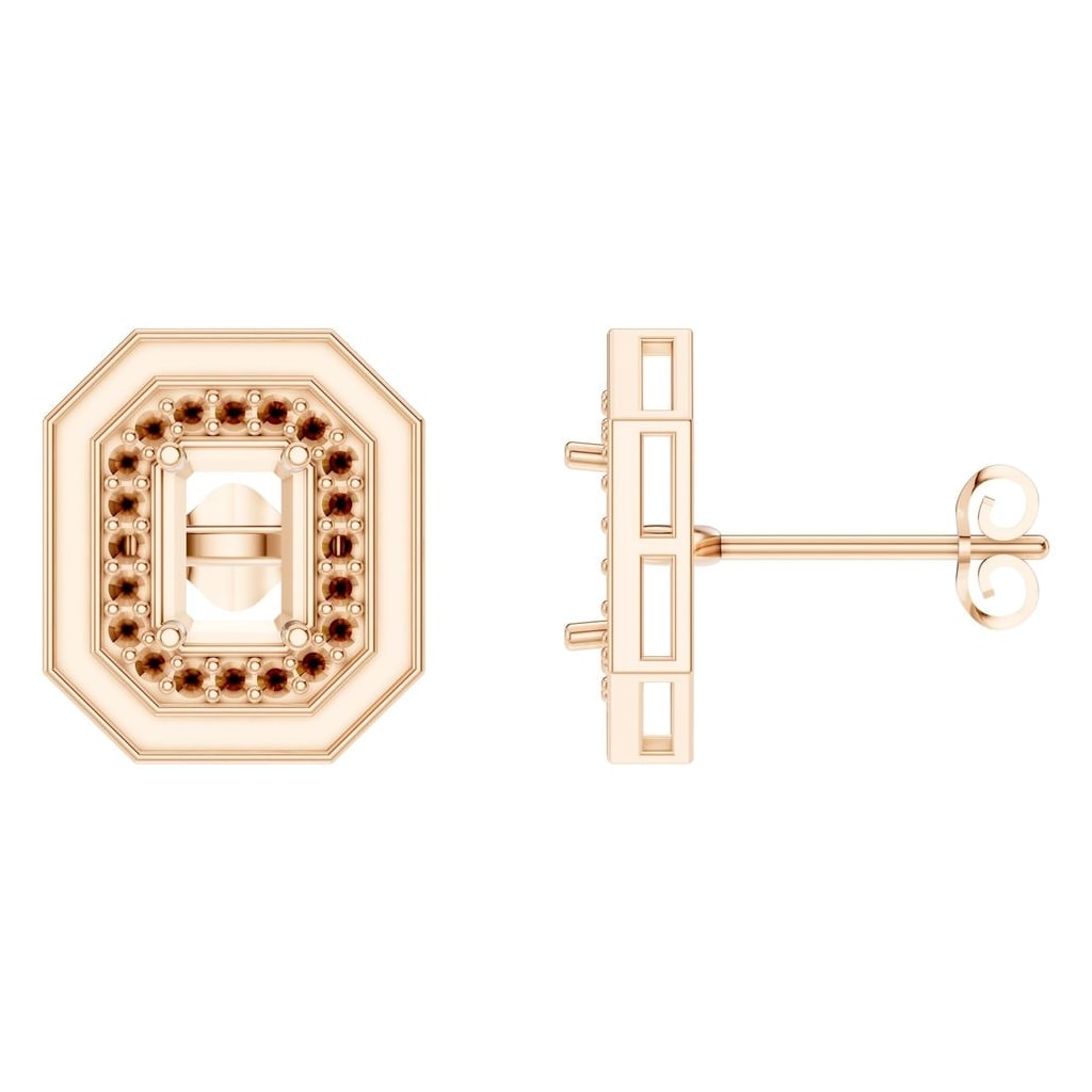 EA-3350 Rose Gold Earrings UNSET - Main View