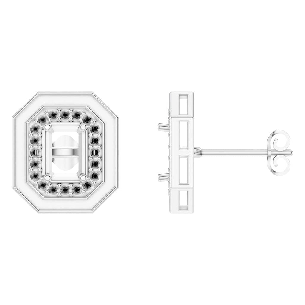 EA-3350 White Gold Earrings UNSET - Main View