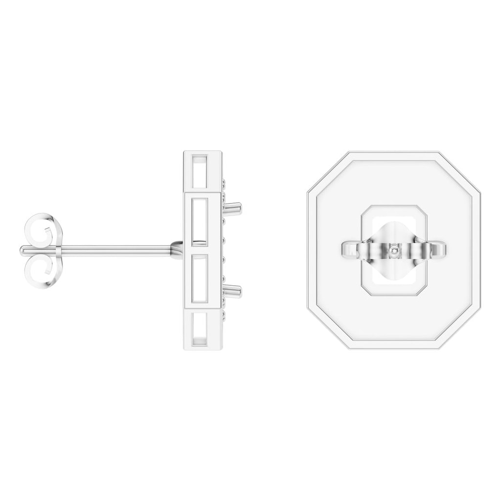 EA-3350 White Gold Earrings UNSET - ANGLE