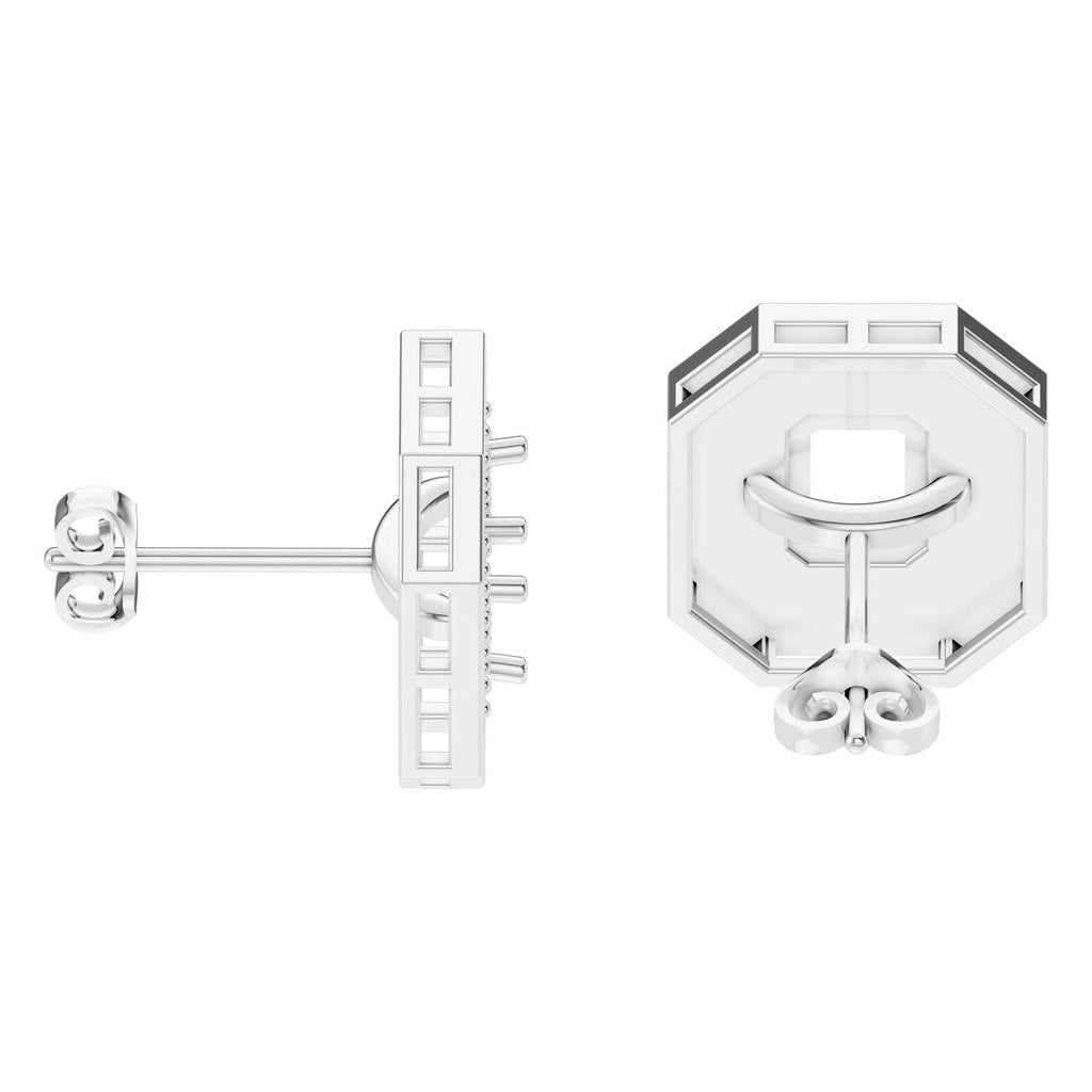 EA-3350 White Gold Earrings UNSET - Side View