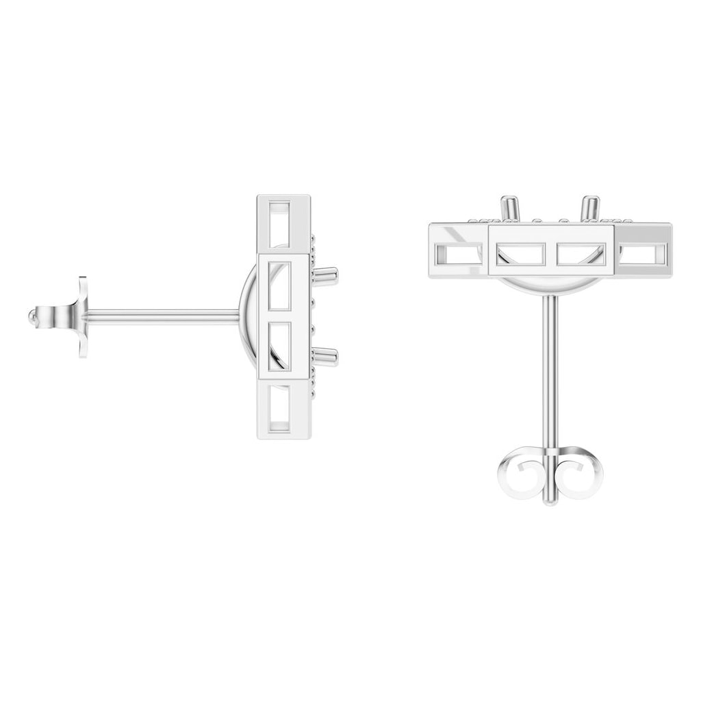 EA-3350 White Gold Earrings UNSET - BACK