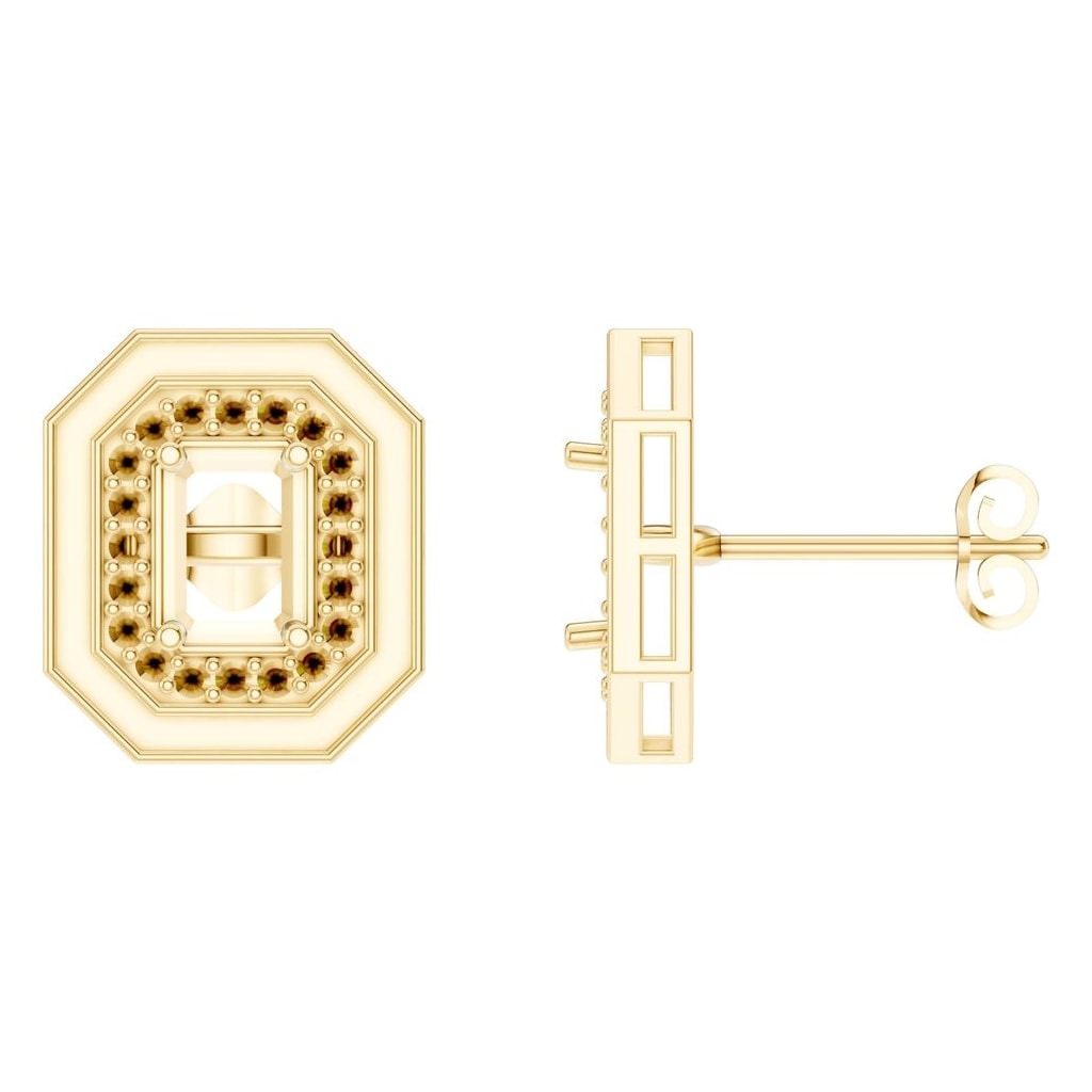 EA-3350 Yellow Gold Earrings UNSET - Main View