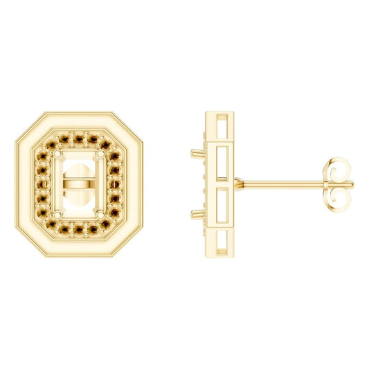 EA-3350 Yellow Gold Earrings UNSET - Main View