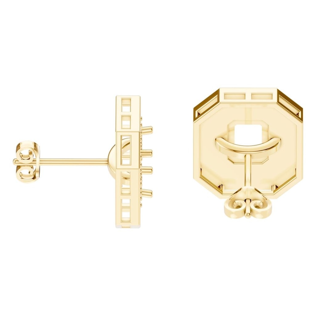 EA-3350 Yellow Gold Earrings UNSET - Side View