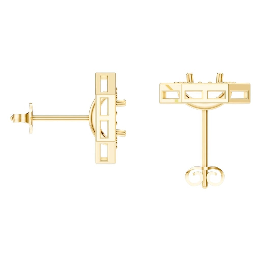 EA-3350 Yellow Gold Earrings UNSET - BACK