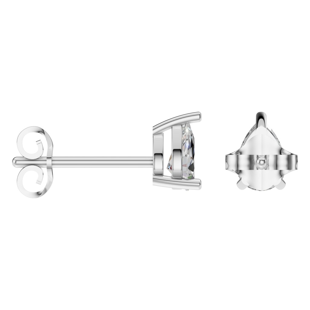 EA-4291 White Gold Earrings SET - ANGLE