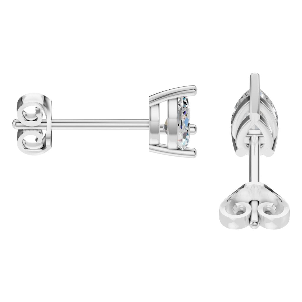 EA-4291 White Gold Earrings SET - Side View