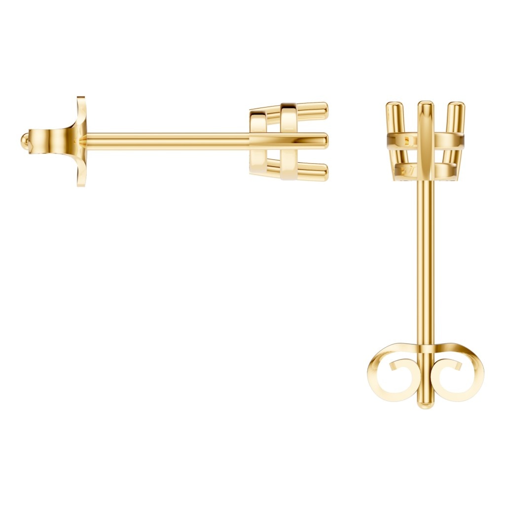 EA-4291 Yellow Gold Earrings UNSET - BACK