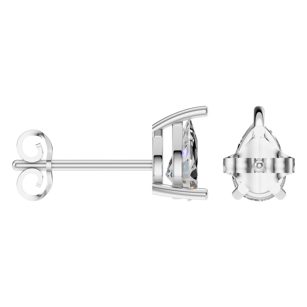 EA-4291 White Gold Earrings SET - ANGLE
