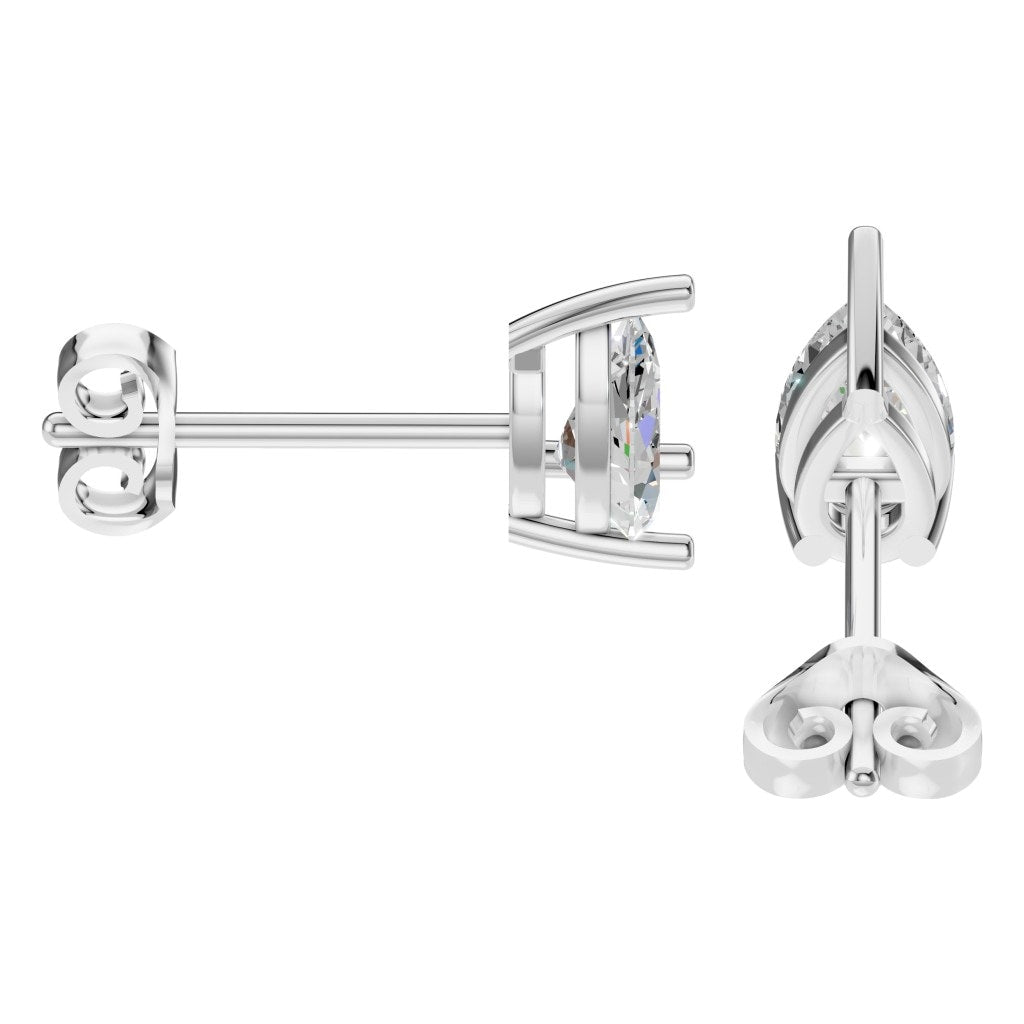 EA-4291 White Gold Earrings SET - Side View
