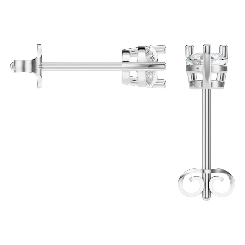 EA-4291 White Gold Earrings SET - BACK