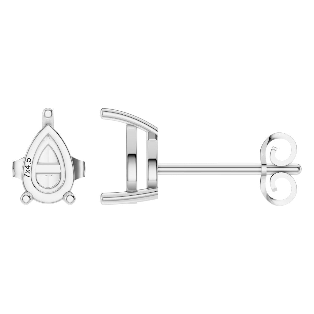 EA-4291 White Gold Earrings UNSET - Main View