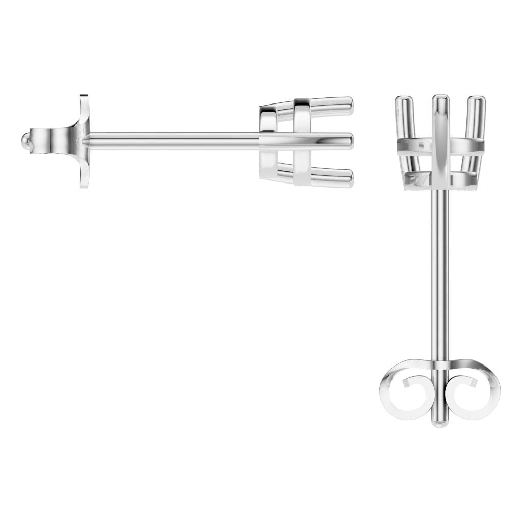 EA-4291 White Gold Earrings UNSET - BACK