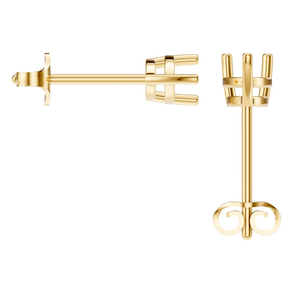 EA-4291 Yellow Gold Earrings UNSET - BACK