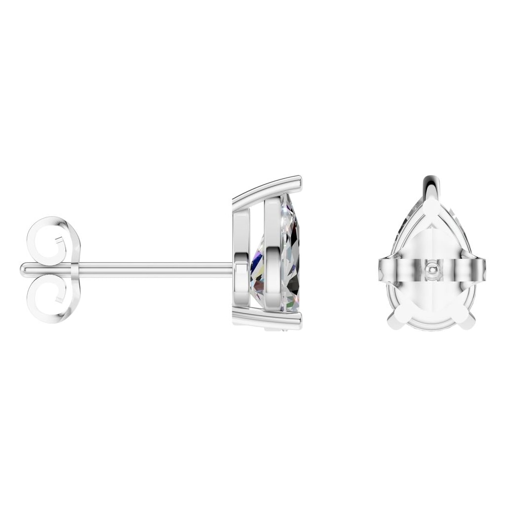 EA-4291 White Gold Earrings SET - ANGLE