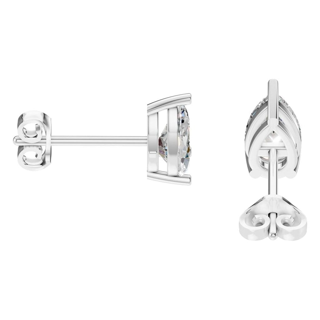 EA-4291 White Gold Earrings SET - Side View