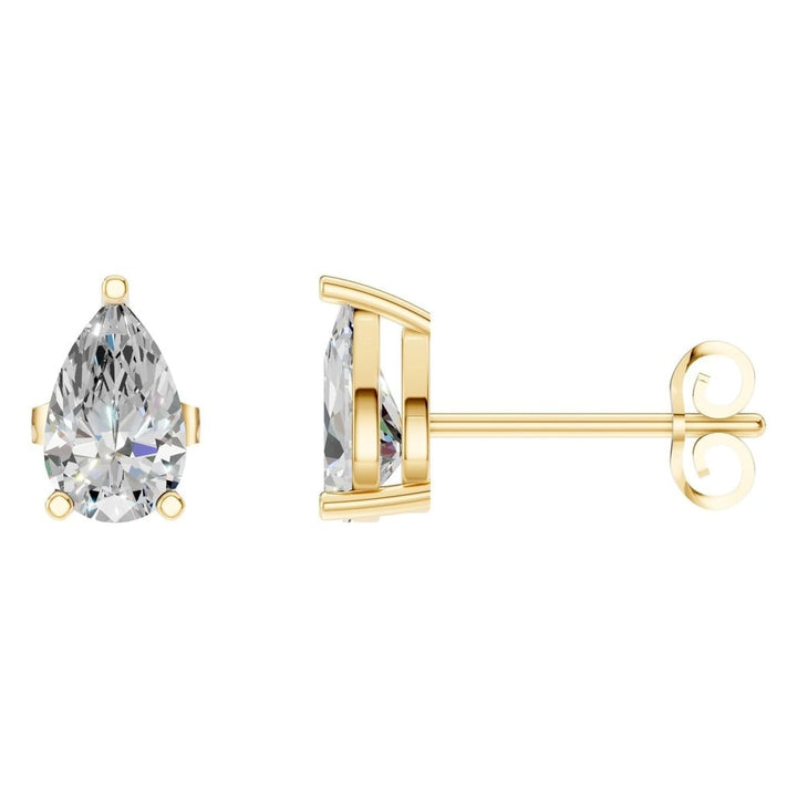 Solitaire Stud Earrings Mounting - Pear 8x5mm